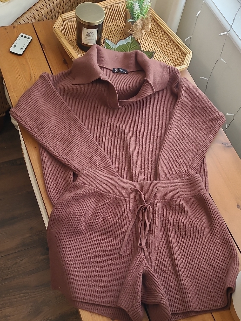 Chocolate Brown Sweater Lounge Set
